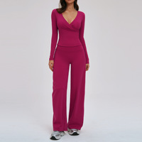 Nouveaux ensembles de vêtements de yoga tendance pour femmes, de haute qualité, respirants, yoga, danse, manches longues, taille haute, leggings de sport, ensembles de pantalons ajustés