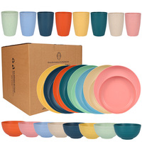 Ensemble de vaisselle 32 pièces pour e-commerce transfrontalier, peint à la main, compatible micro-ondes, assiettes, bols et tasses modernes et minimalistes pour l'extérieur
