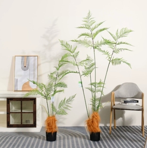 Planta <span class=keywords><strong>verde</strong></span> helecho <span class=keywords><strong>mono</strong></span> dorado interior sala de estar dormitorio planta <span class=keywords><strong>verde</strong></span> biónica helecho de seda dorada decoración de jardín al aire libre maceta - Product Image 6