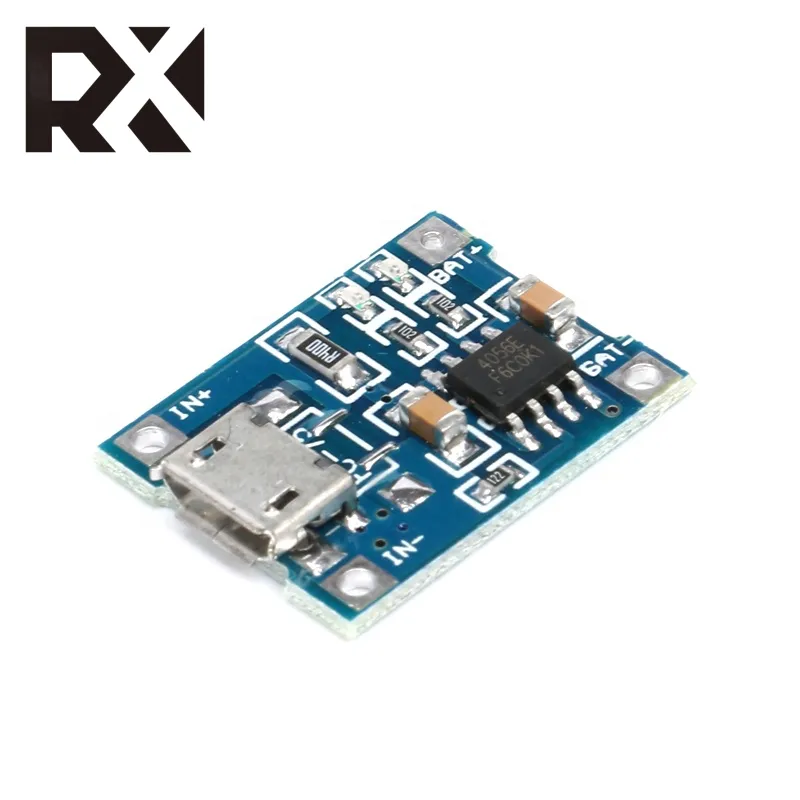 RX TP4056 5V 1A Lipoバッテリー充電ボード充電器モジュールリチウムバッテリーDIYMICROポートマイクUSB18650プレートインターフェイス