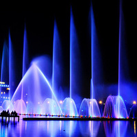 Fontaine musicale numérique extérieure chinoise avec lumières LED RVB colorées pour parcs et piscines