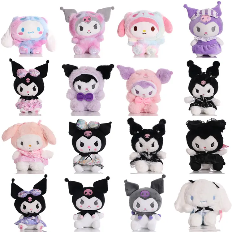 Venta al por mayor 22 modelos Sanrio kuromi peluche kawaii Anime animales de peluche juguetes para niños