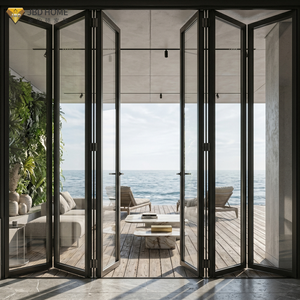 Portes pliantes intérieures en aluminium à verre trempé, modernes, écoénergétiques, résistantes aux chocs, <span class=keywords><strong>de</strong></span> style américain, pour patio, <span class=keywords><strong>de</strong></span> la marque Lowes - Product Image 2