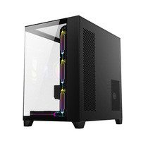 AntarcChill Triple Tempered Glass PC Case Classic Sea View ATX Motherboard Mid Tower for Desktop Table Computer