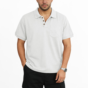 Polo de Algodón para Hombre, Manga Corta, Color Sólido, Casual, con Bolsillo, Corte Regular - Product Image 2