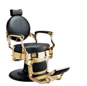 Fauteuil de Barbier Traditionnel en Métal, Chaise de Salon Noire Rembourrée pour Salon de Coiffure et Studio de Beauté - Product Image 1