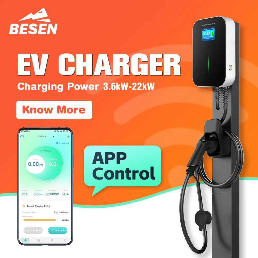Wholesale BESEN Factory Direct WALLBOX EV CHARGER 7kW APP household AC EV  charger station for electric car From m.