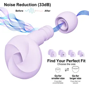 Tappi per le orecchie in Silicone per la riduzione del rumore con custodia e Logo per la protezione dell'udito tappi per le orecchie per dormire