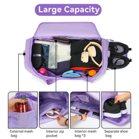 Sac de sport pour femme de haute qualité, léger, imperméable, avec compartiment à chaussures, séparation humide/sec, pour le sport, la remise en forme, les voyages, le week-end