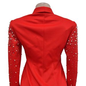 Blazer da <span class=keywords><strong>Donna</strong></span> con Strass e Perle Giacca da Lavoro Ufficio Formale Moda <span class=keywords><strong>Donna</strong></span> Giacca Femminile Blazer <span class=keywords><strong>Oversize</strong></span> - Product Image 4