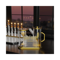 Support de bougie de Chabbat en Lucite, chandelier en acrylique avec gravure de bénédiction hébraïque, cadeau Judaica pour la table et les cérémonies juives