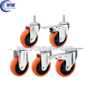 Roulettes fixes droites Pengxing en PVC/PU, roues en caoutchouc, 3/4/5 pouces, roulettes industrielles de moyenne capacité à vendre - Product Image 5