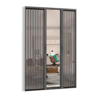 Nouvelle porte pliante invisible en aluminium verrouillable avec moustiquaire de sécurité rétractable en maille diamantée inoxydable anti-chats, chiens et rats