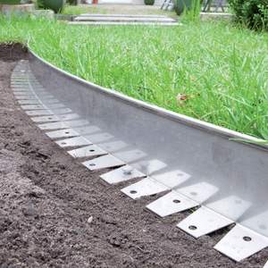 Bordure de <span class=keywords><strong>jardin</strong></span> en acier inoxydable couleur personnalisée, pour pelouse, patio, aménagement paysager, avec fonction de paillis et de clôture, design ondulé, multi-personnalisable, style Art Déco - Product Image 1