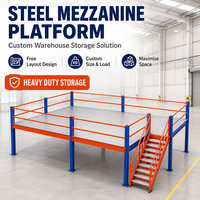 Système de plateforme de mezzanine en acier robuste sur mesure pour le stockage de marchandises finies et de cartons