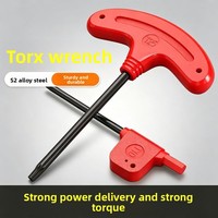 Obeng Torx Plum Blossom Tipe T T6-T30 Alat CNC Kunci Torx dengan Pegangan Plastik Penutup Anti-Selip