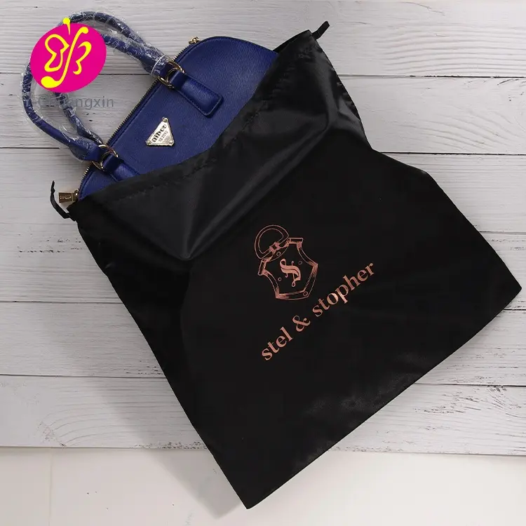 Su misura 40x40 centimetri di raso sacchetto di polvere per la borsa con stampa del logo In Oro Rosa Timbro