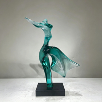 Statue en résine Daffy Duck plaquée électrolytiquement, faite à la main et peinte à la main, 45 cm, moderne, pour la décoration artistique de la maison, sculpture de dessin animé, salon, bureau