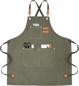 Grembiule da Lavoro in Tela Impermeabile |   Grembiule Multitasche con Cinturino Incrociato per Personale Domestico, Baristi, Fioristi, Parrucchieri, Pasticceri - Product Image 2
