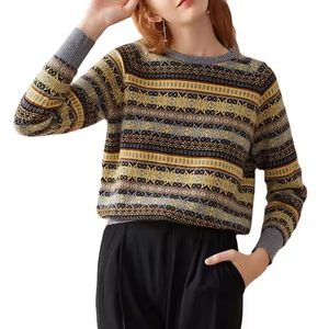 2025 chaud femmes <span class=keywords><strong>pull</strong></span> magnifique décontracté <span class=keywords><strong>pull</strong></span> en <span class=keywords><strong>cachemire</strong></span> dames laine tricot <span class=keywords><strong>pull</strong></span> tricoté <span class=keywords><strong>pull</strong></span> Jacquard géométrique graphique <span class=keywords><strong>Cos</strong></span> - Product Image 1