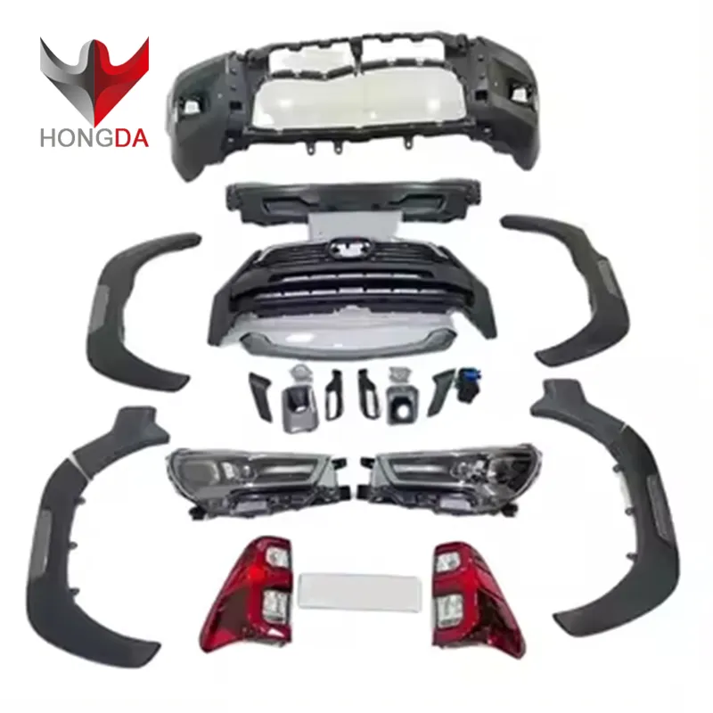High quality head light lamp tail lamp body kits conversion car bumper for Hilux revo Rocco 2021