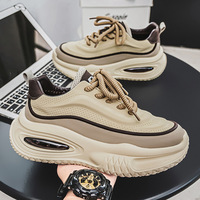 Chaussures de sport respirantes pour hommes, semelle épaisse, coussin d'air, blocs de couleur, antidérapantes, confortables, pour le quotidien