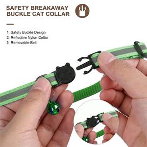 Collar de gato Airtag reflectante impermeable Collar de Gps rastreador de gatitos ajustable con soporte de etiqueta de aire y campana - Product Image 3