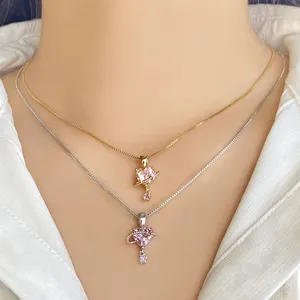 FOXI Manufacturer 925 Silver Heart Cubic Zirconia Necklace Jewelry High Quality S925 HeartChain For Women