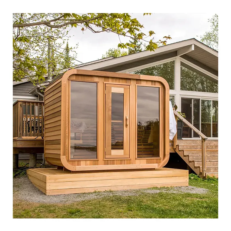 Smartmak cicuta canadense personalizado de luxo de alta qualidade, sauna a vapor tradicional ao ar livre, sala de madeira