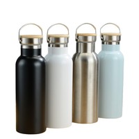 Bouteille d'eau isotherme en acier inoxydable 304 écologique avec logo personnalisé, anneau de transport, thermos anti-fuite pour la salle de sport, les sports et les activités de plein air