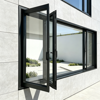 Fenêtre en aluminium moderne, isolée, à double vitrage, insonorisée, anti-ouragan, inclinable et pivotante, design minimaliste, à persiennes, économe en énergie
