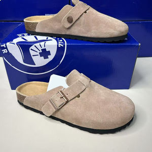 Новые модные сабо Birkenstock <span class=keywords><strong>2025</strong></span> года из денима и натуральной кожи с увеличенной пробковой подошвой, полузакрытые, для зимнего сезона - Product Image 3