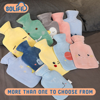 Warm Hot Water Bottle with Soft Plush Fur Hot Water Bag for Neck Shoulder Pain and Hand Feet Warmer