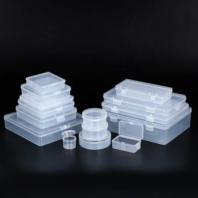 Caja de embalaje Rectangular de plástico pequeña hecha a medida con tapa