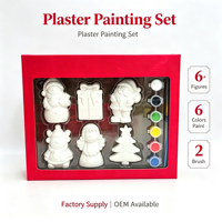 Kit de peinture sur plâtre pour enfants, figurines en plâtre non peintes, kit de bricolage pour peinture artisanale, cadeau de Noël