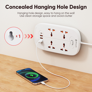 Mitsushi xách tay bảo vệ tăng <span class=keywords><strong>USB</strong></span> C nhanh chóng sạc mở rộng dây chì cắm ổ cắm AC Outlet UK <span class=keywords><strong>Power</strong></span> Strip - Product Image 3