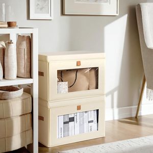 Wholesale Modern Foldable Fabric Three-Layer Storage Bins with Lids Stackable Clothes Organizer <strong>Boxes</strong> for <strong>Wardrobe</strong> - Product Image 6