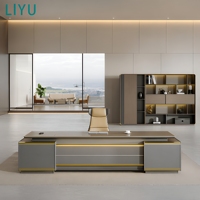Bureau de direction convertible en forme de L Liyu moderne avec fonction extensible en bois
