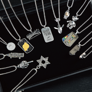 Collar Largo de Acero de Titanio para Hombre al Por Mayor Estilo Hip Hop con Diseño de Cruz Joyería de Moda para Celebridades de Internet para Temas de Arte con Logotipo - Product Image 1