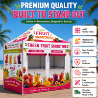 Tente de fruits frais lumineuse et professionnelle pour la publicité, idéale pour les stands de smoothies et la vente de nourriture en extérieur