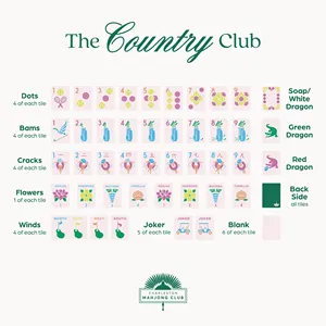 Set di Mahjong Americano di Lusso <span class=keywords><strong>Green</strong></span> Country Club, Design Moderno, Arte Classica, Ecologico, Durevole, Pieghevole, Portatile, Personalizzabile - Product Image 2