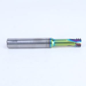 Cortador de hilo de carburo sólido de tungsteno Fresas de extremo de hilo de tres flautas con revestimiento de color - Product Image 6