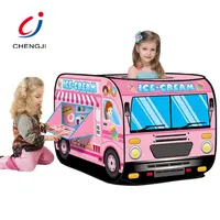 소녀 휴대용 폴리에스테 실내 옥외 팝업 놀이 집 분홍색 상점 아이스크림 천막