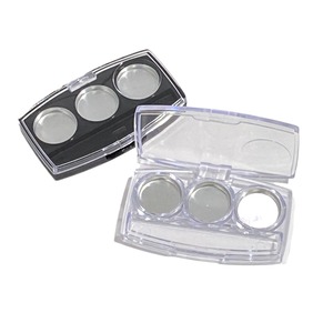 3-Hole Eyeshadow Palette Transparent <b>Empty</b> <b>Box</b> 19.5mm Single Hole Cosmetic Packaging For Makeup Sample Storage - Product Image 4