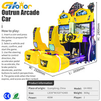 Machine de jeu d'arcade de course automobile G-Honor 2 Player, fonctionnant avec des jetons, avec écran LCD HD de 32 pouces pour parc d'attractions FEC