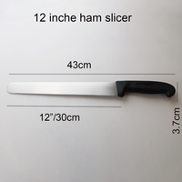 Couteau à trancher professionnel 12 \ "en acier inoxydable robuste pour le rôti de jambon de poisson Granton Edge avec manche en plastique couteaux à trancher larges