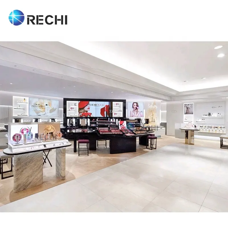 RECHI Rak Display Parfum, Lemari Kabinet Desain Display Display untuk Toko Kecantikan