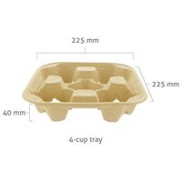 Conception personnalisée à emporter boisson chaude café thé porte-gobelet tasse kraft jetable artisanat papier alimentaire papier plateau en papier avec poignée