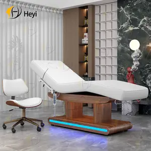 Beleuchtete Tisch de Massage Professional benutzer definierte Luxus Kosmetik Salon Schönheit Wimpern Betten Holz 4 Motor elektrische Massage Stuhl Bett