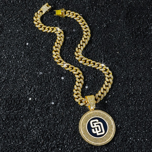 Hot Selling Unique Popular Geometric Circular Letter Pendant Necklace Hiphop Style Men's Necklaces Fashion Jewelry Wholesale - Product Image 3